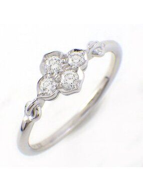 Cartier Ring Hindu Lotus Water Lilies Points Diamond 18k White Gold